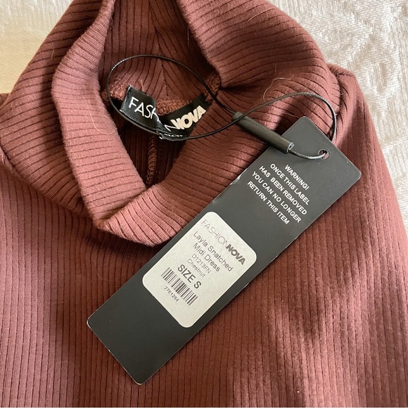 NWT Fashion Nova Layla Snatched Midi Dress - Chestnut - Picture 5 of 5